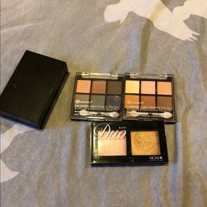 Three eyeshadow palettes and one blush palette